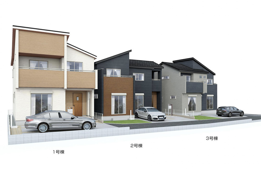 新築一戸建住宅　駿東郡清水町柿田3棟　完成予想パース